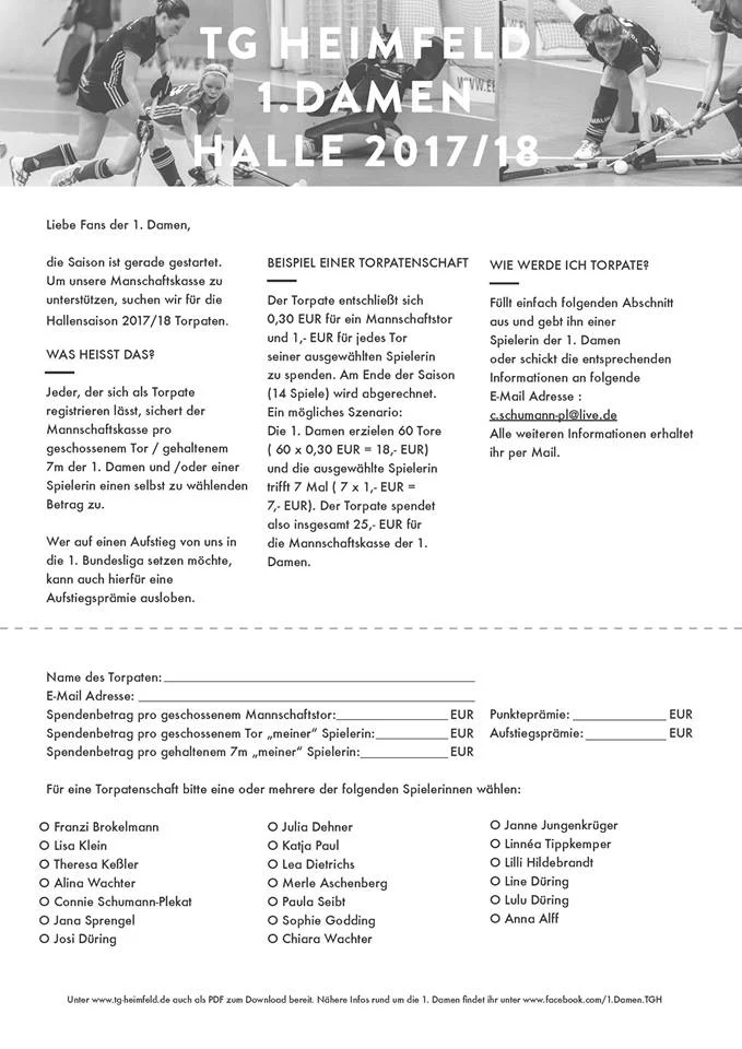 Torpaten 1. Damen gesucht
