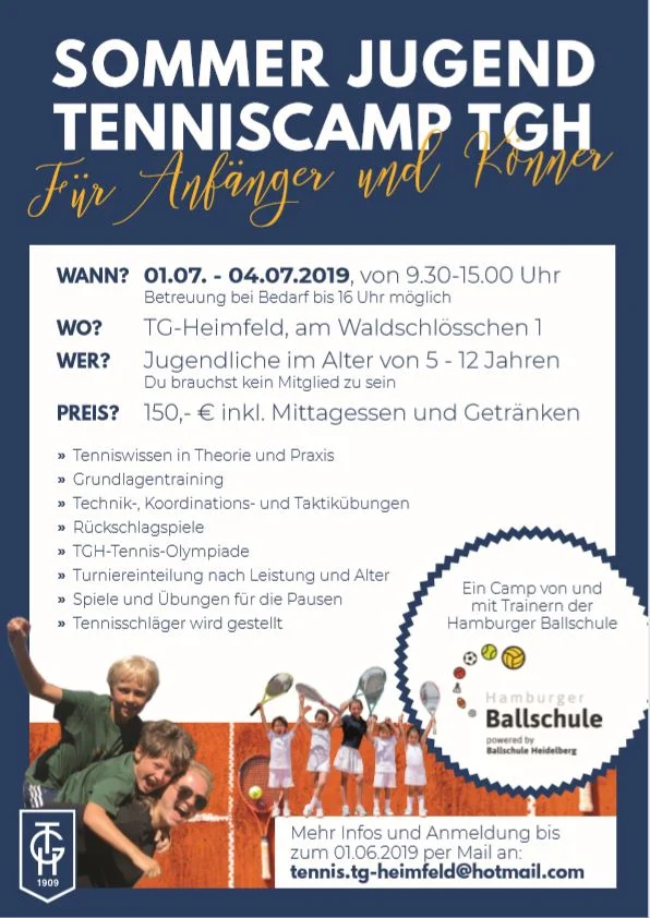 Sommer Jugend Tenniscamp