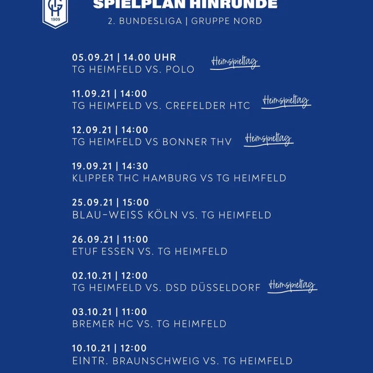 Spielpläne 1.Damen/1.Herren