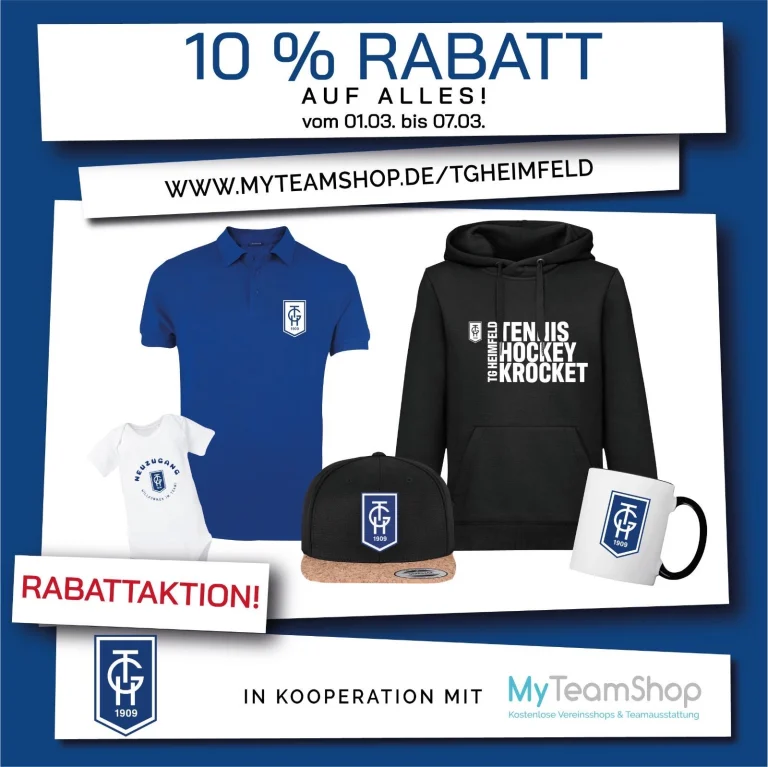 10% Rabattaktion in unserem Fanshop
