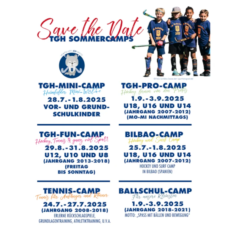 SAVE THE DATE: TGH Sommercamps 😍