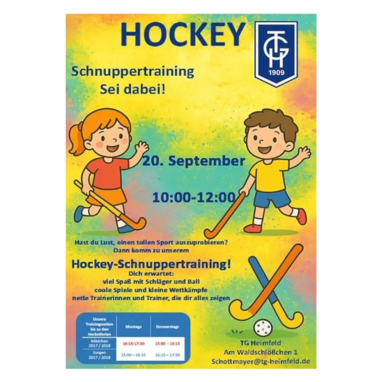 Hockey-Schnuppertraining am 20.09.2025