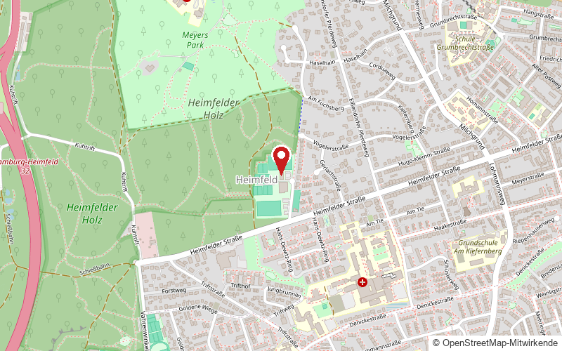 Karte: Tennisgesellschaft Heimfeld, Am Waldschlößchen 1, 21075 Hamburg